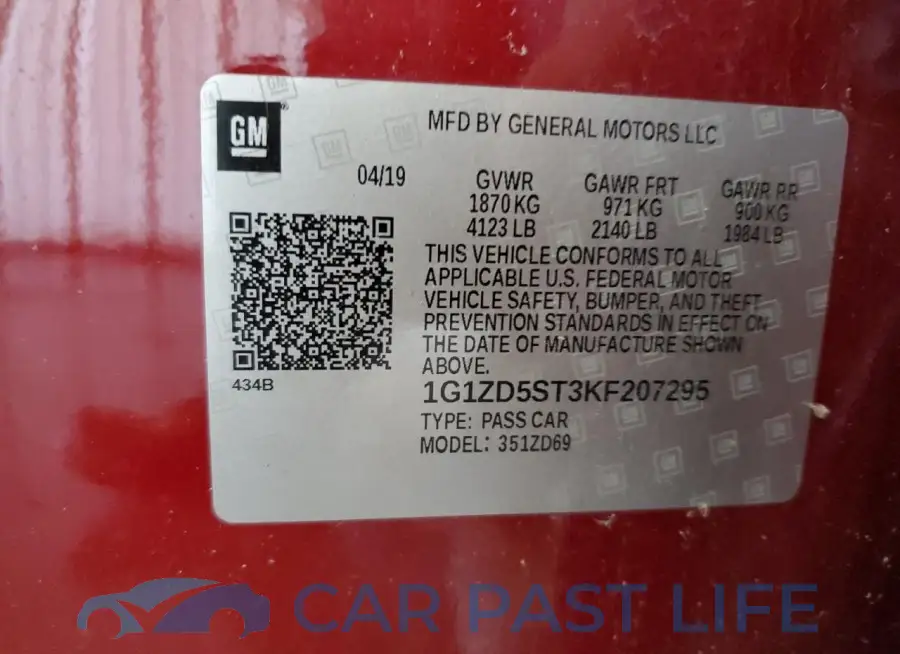 1G1ZD5ST3KF207295# 12