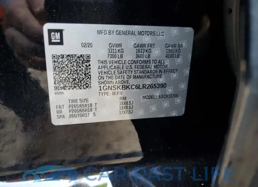 1GNSKBKC6LR265390# 13