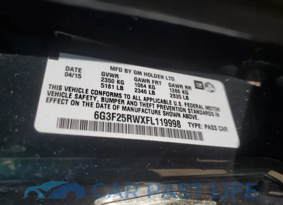 6G3F25RWXFL119998# 13