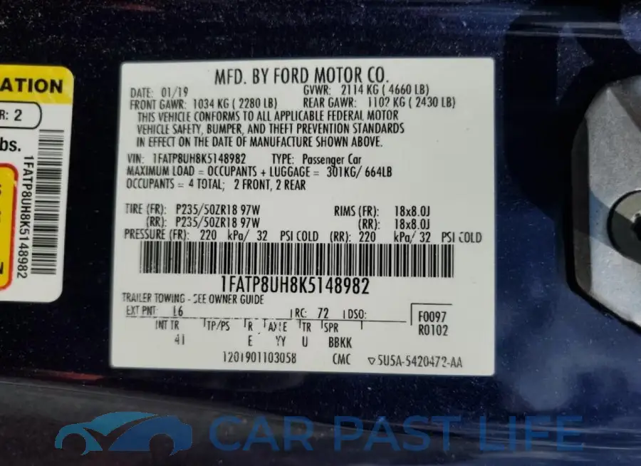1FATP8UH8K5148982# 13