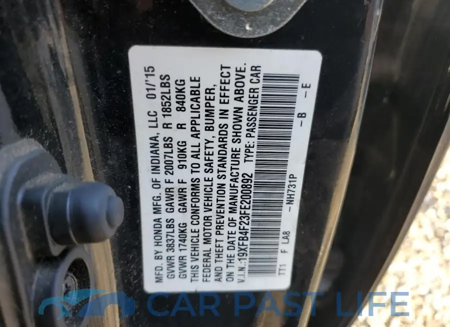19XFB4F23FE200892# 12