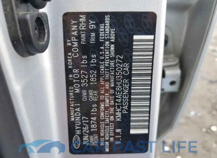 KMHCT4AE8HU350272# 12