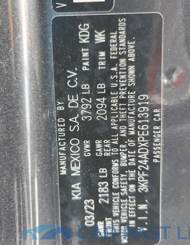 3KPF24ADXPE613919# 13