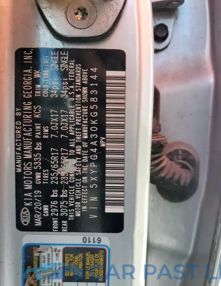 5XYPG4A30KG583144# 12