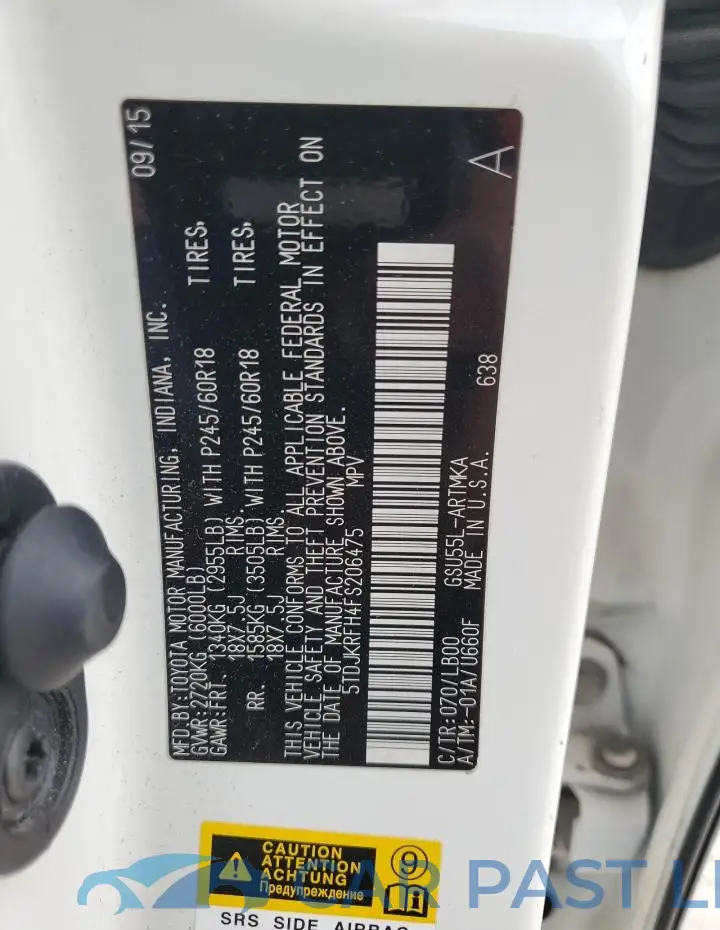 5TDJKRFH4FS206475# 13