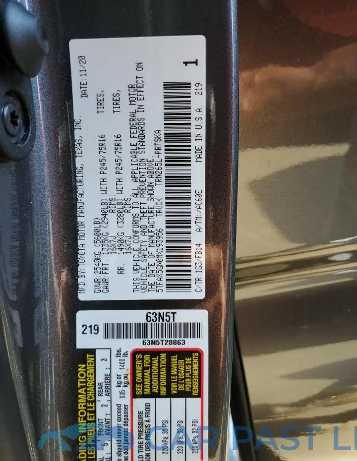 5TFAX5GN0MX193956# 12
