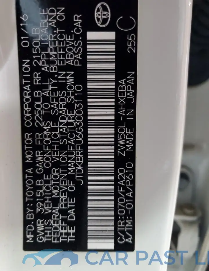 JTDKBRFU6G3003110# 13