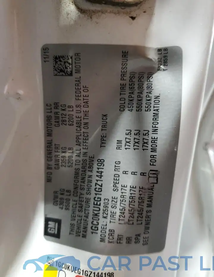 1GC0KUEG1GZ144198# 12