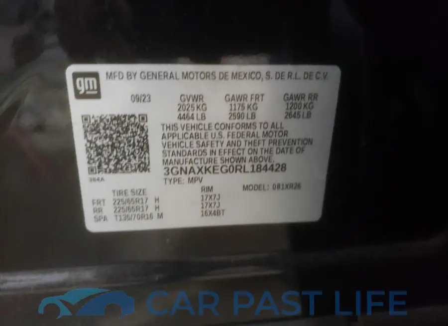 3GNAXKEG0RL184428# 13