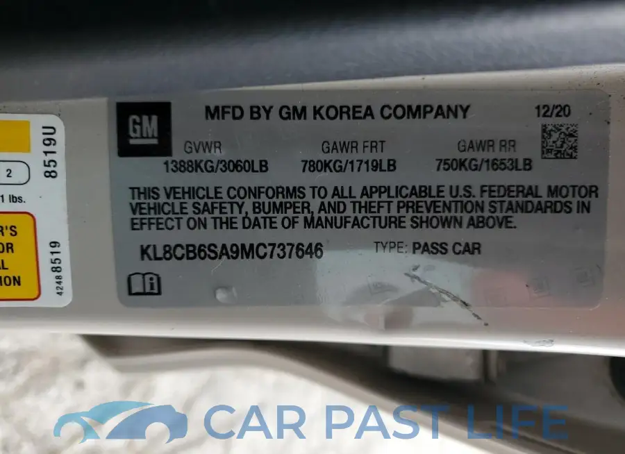 KL8CB6SA9MC737646# 12