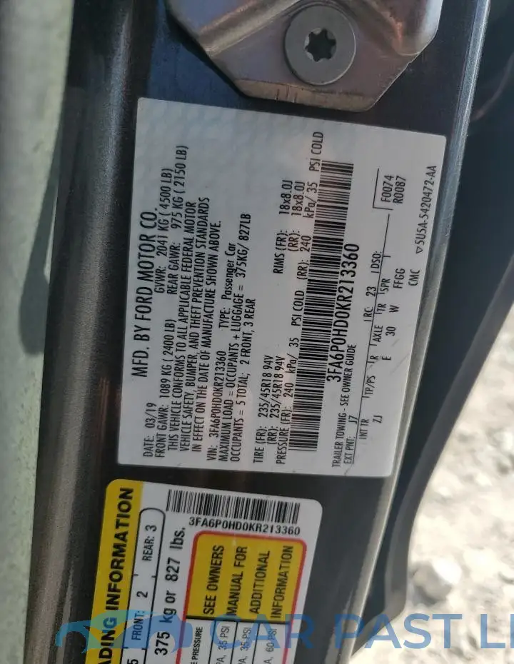 3FA6P0HD0KR213360# 12