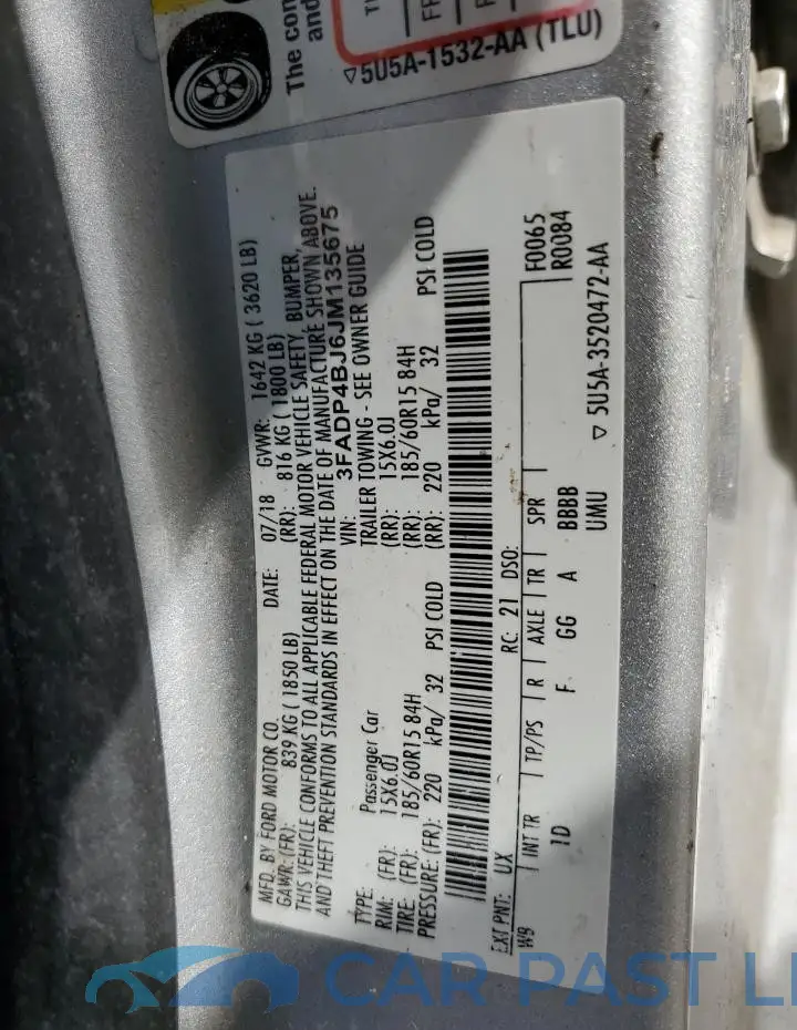 3FADP4BJ6JM135675# 12