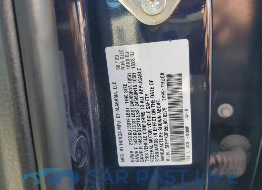 5FPYK3F55LB018279# 12