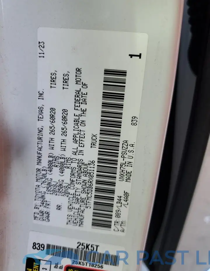 5TFMC5DB6RX051136# 12