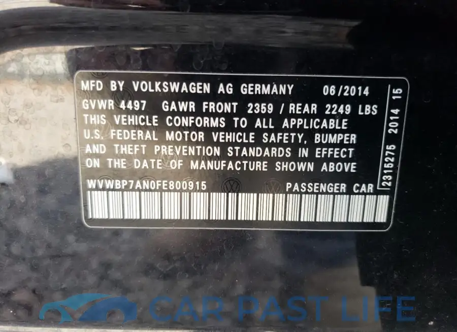 WVWBP7AN0FE800915# 14