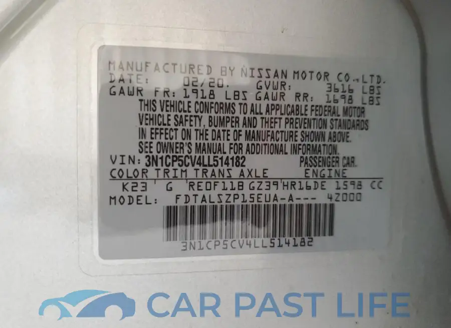 3N1CP5CV4LL514182# 14