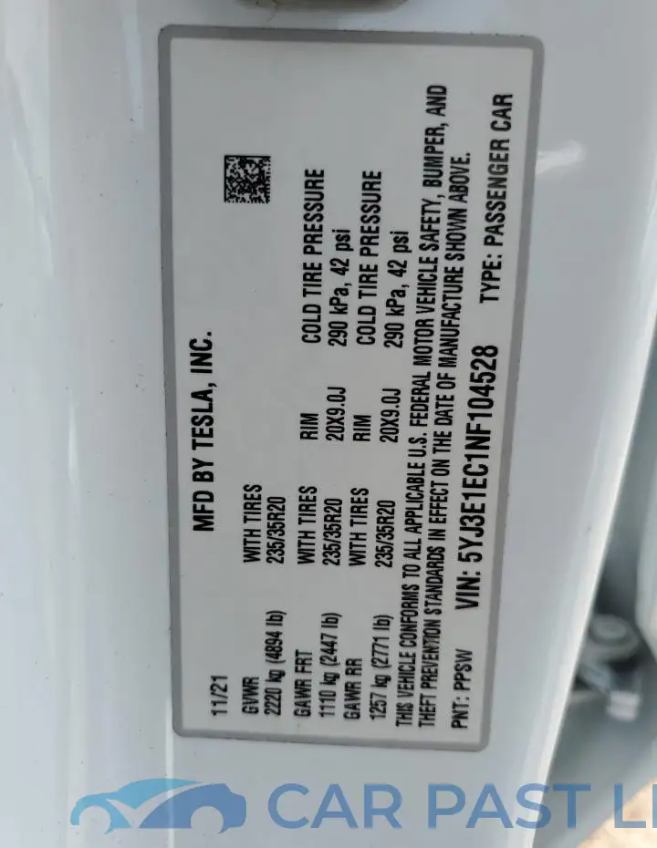 5YJ3E1EC1NF104528# 12
