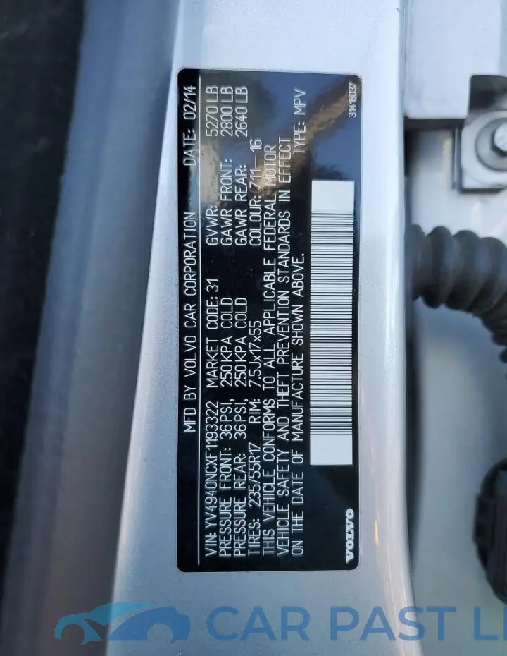 YV4940NCXF1193322# 13
