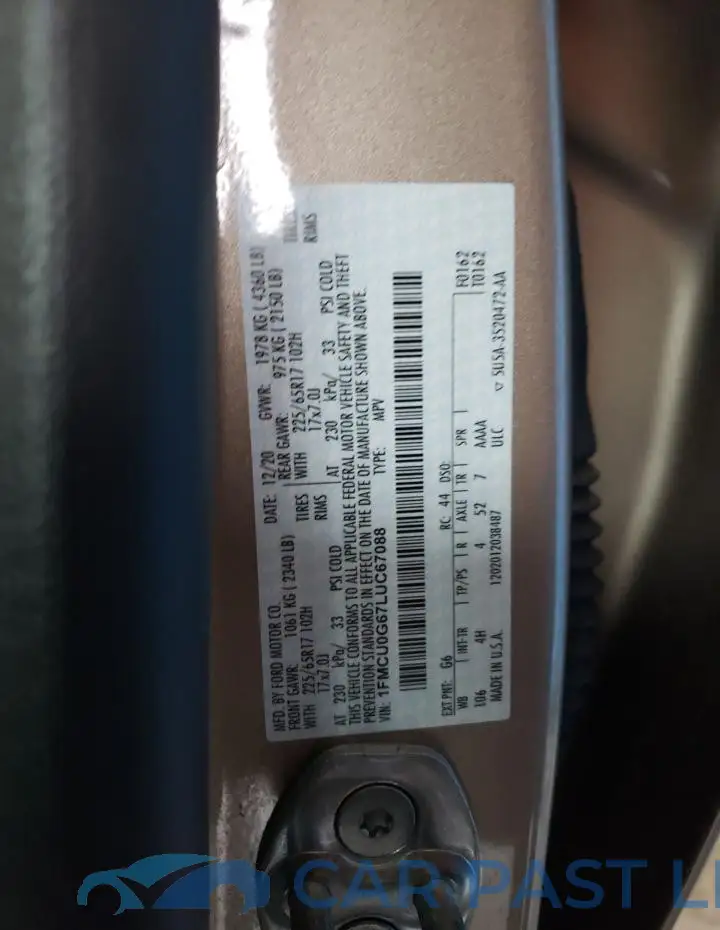 1FMCU0G67LUC67088# 13