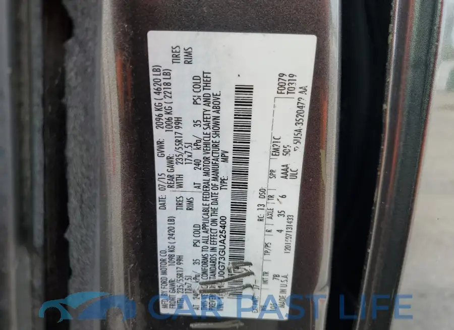 1FMCU0G73GUA25400# 13