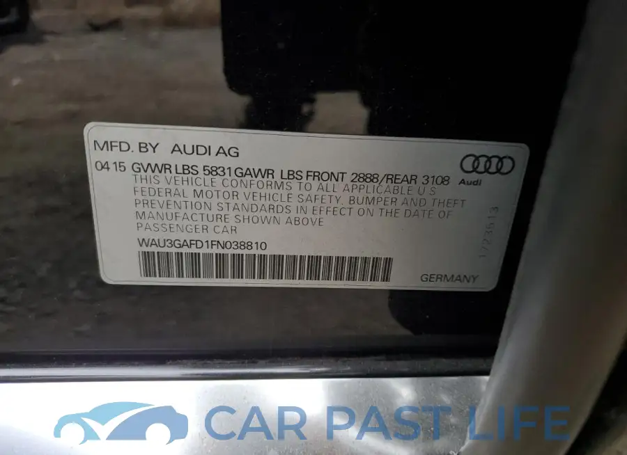 WAU3GAFD1FN038810# 12