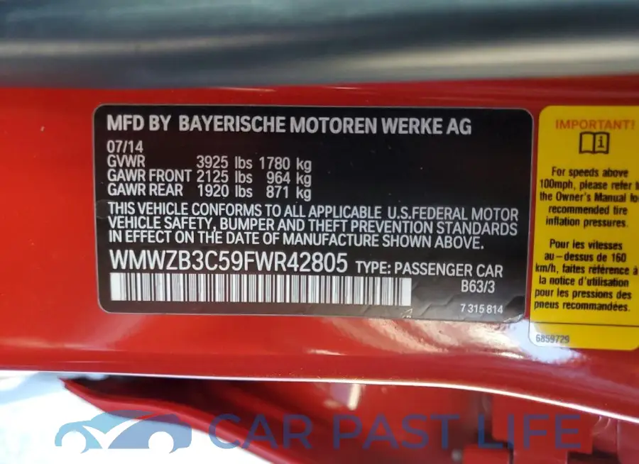 WMWZB3C59FWR42805# 12