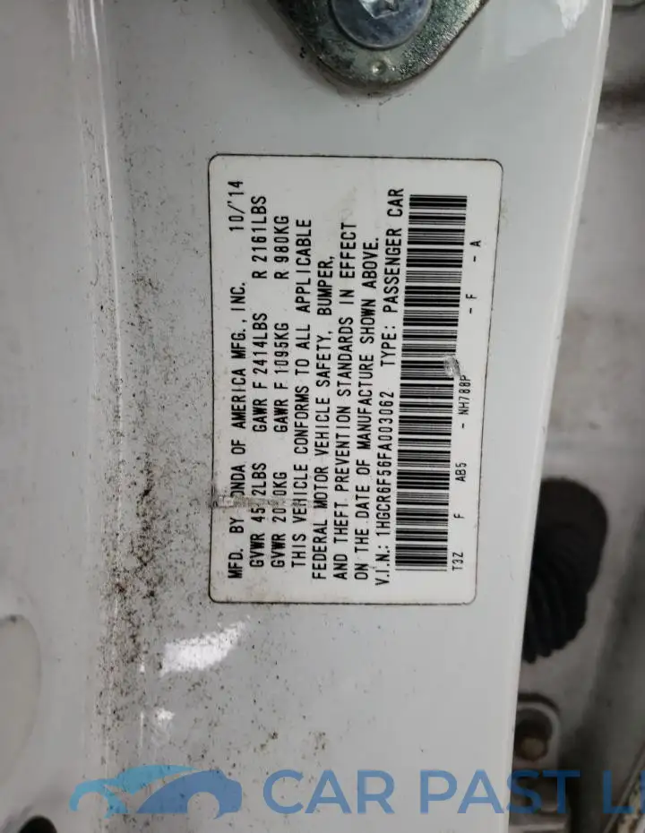 1HGCR6F56FA003062# 12