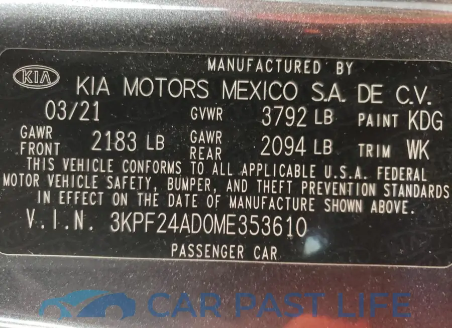 3KPF24AD0ME353610# 13