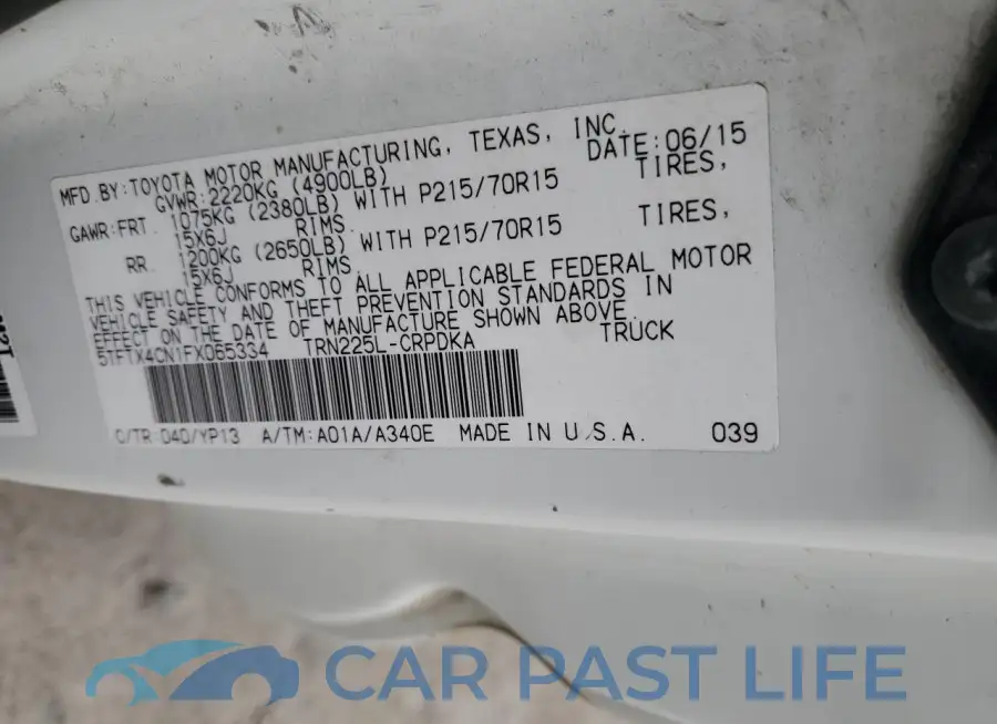 5TFTX4CN1FX065334# 12