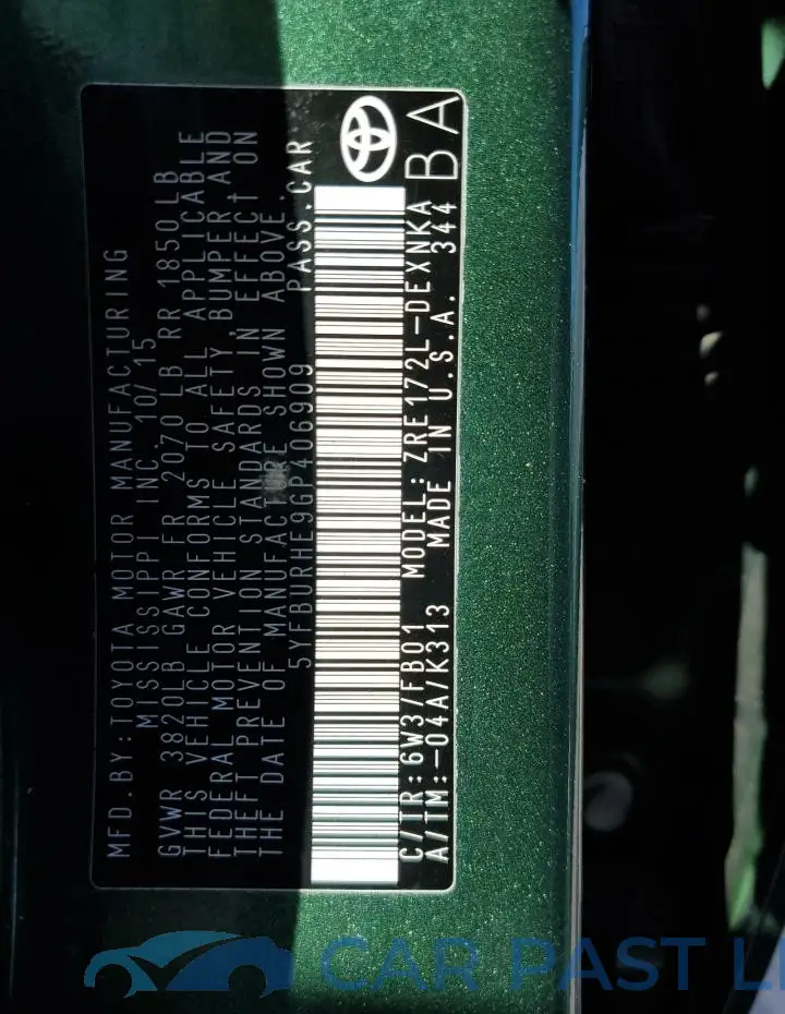 5YFBURHE9GP406909# 13
