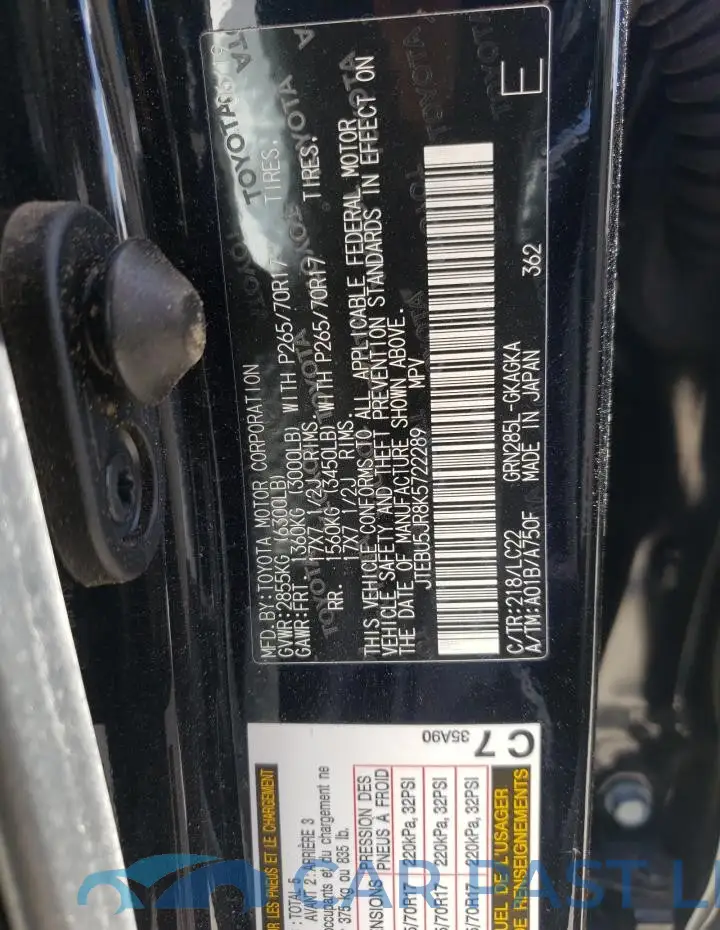 JTEBU5JR8K5722289# 13
