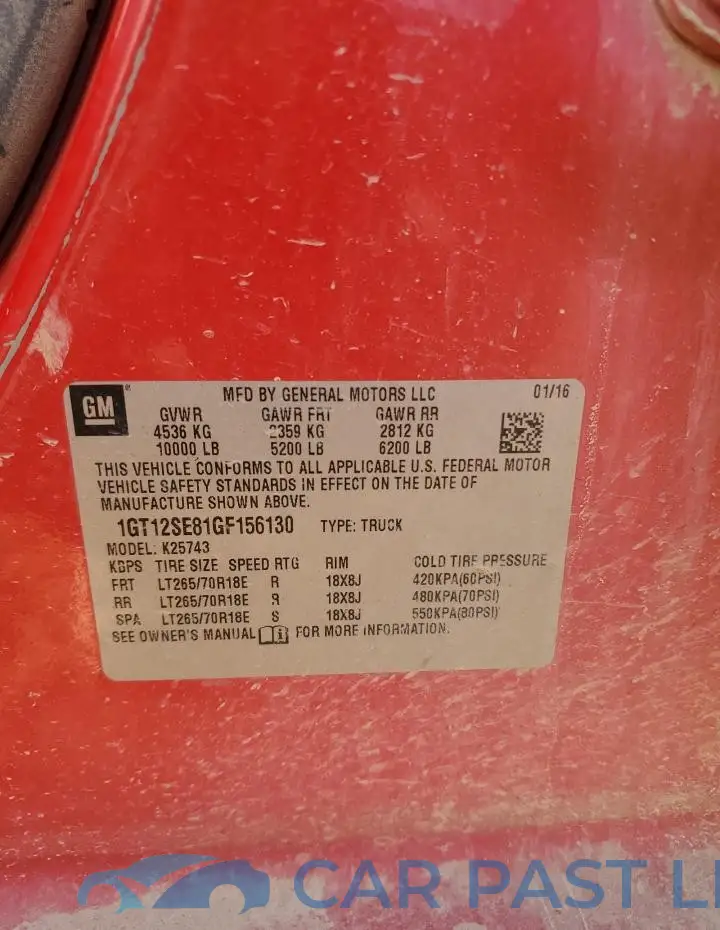 1GT12SE81GF156130# 12