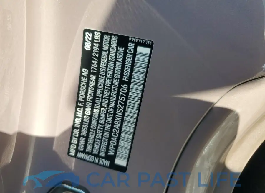WP0AC2A8XNS275706# 13