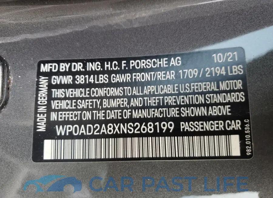 WP0AD2A8XNS268199# 13