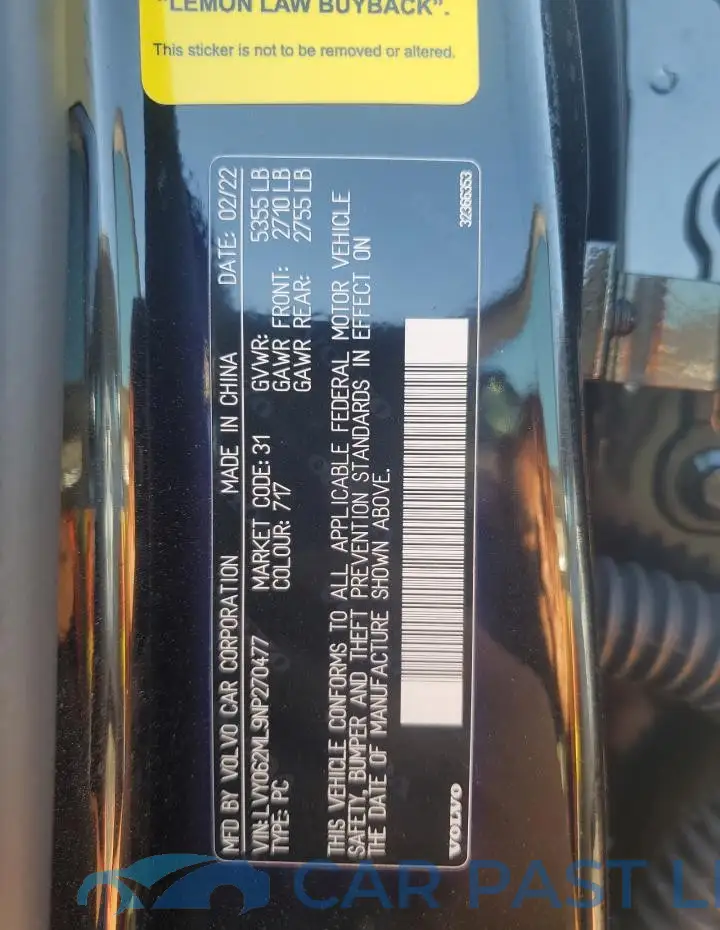 LVY062ML9NP270477# 12