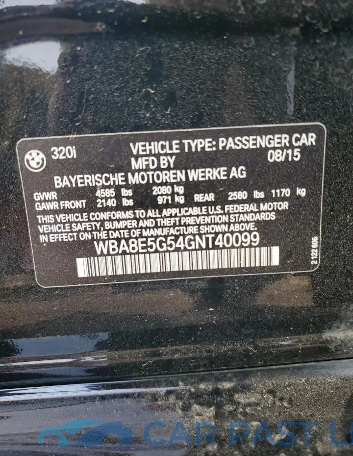 WBA8E5G54GNT40099# 12