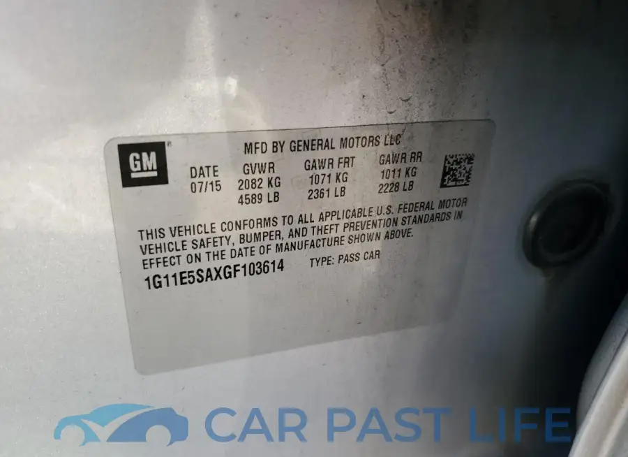 1G11E5SAXGF103614# 12