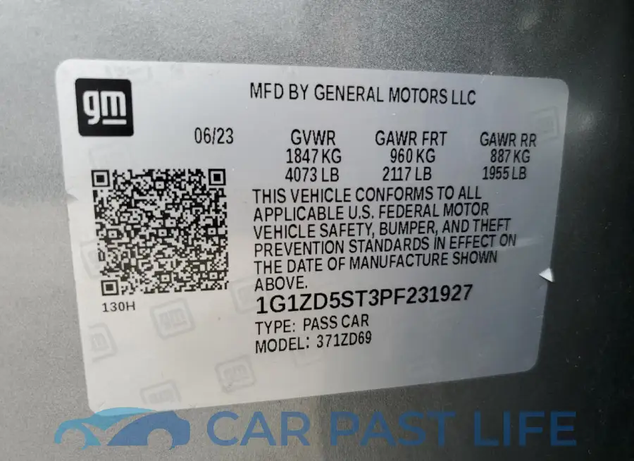 1G1ZD5ST3PF231927# 13