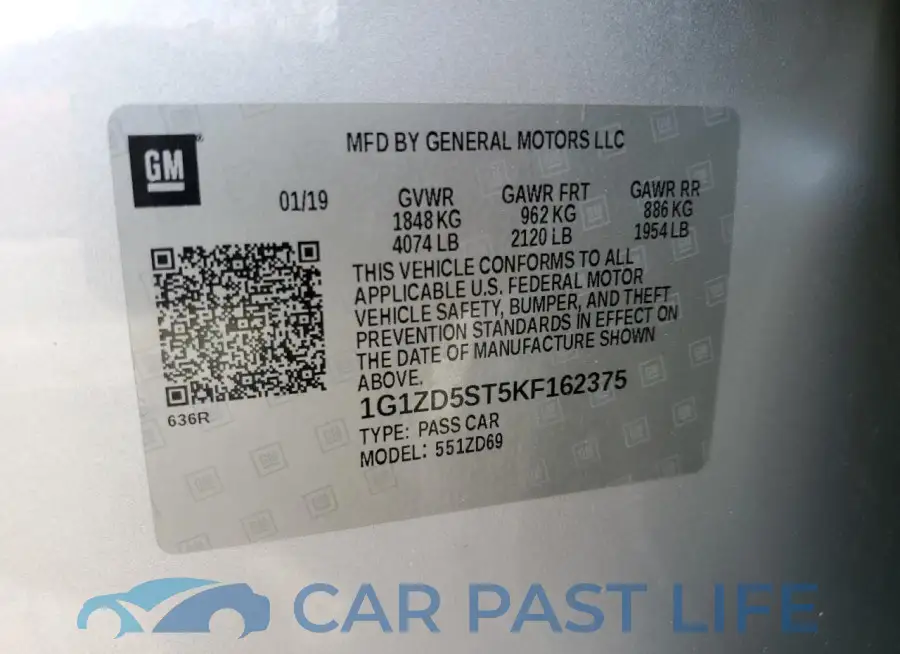1G1ZD5ST5KF162375# 12