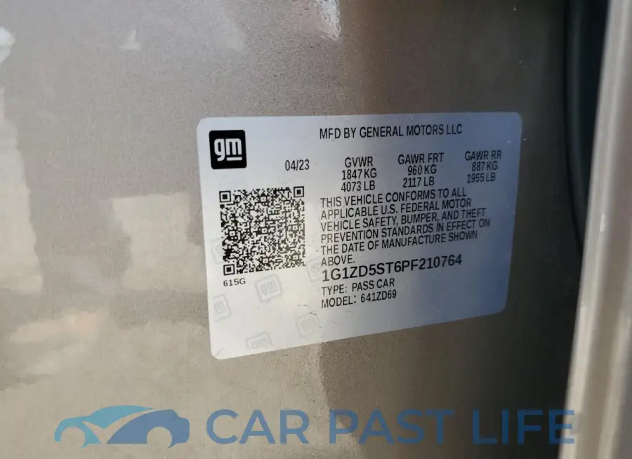 1G1ZD5ST6PF210764# 13