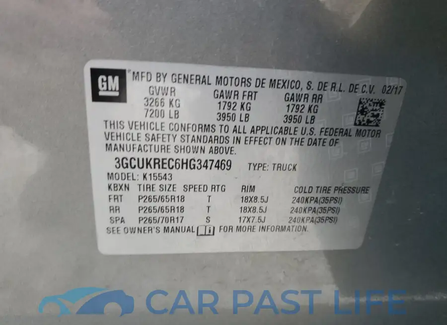3GCUKREC6HG347469# 13