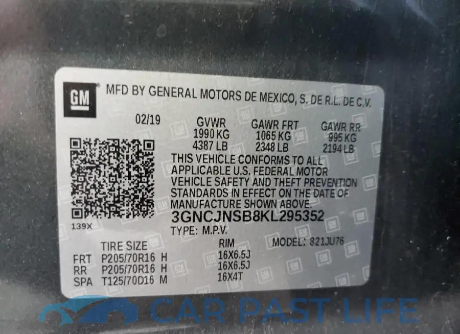 3GNCJNSB8KL295352# 13