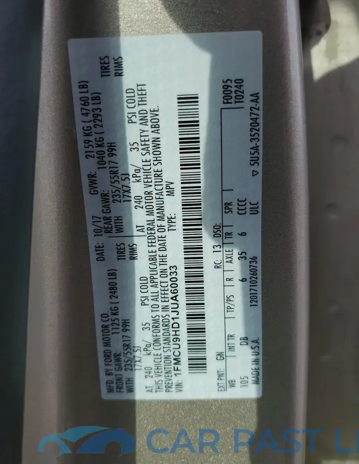 1FMCU9HD1JUA60033# 14