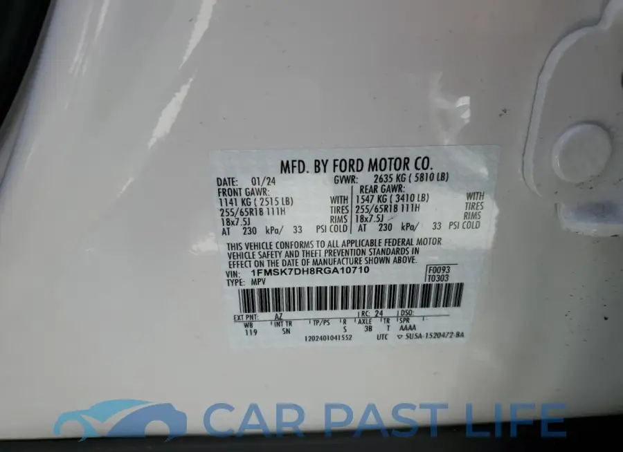 1FMSK7DH8RGA10710# 14