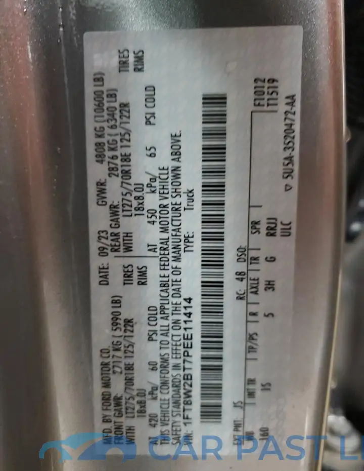 1FT8W2BT7PEE11414# 13