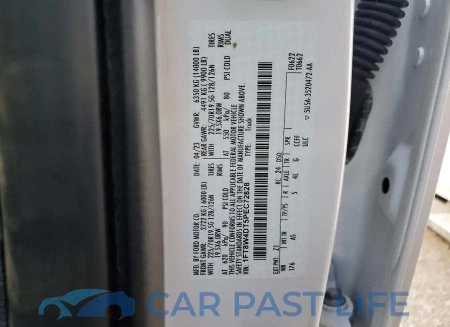 1FT8W4DT5PEC72828# 12