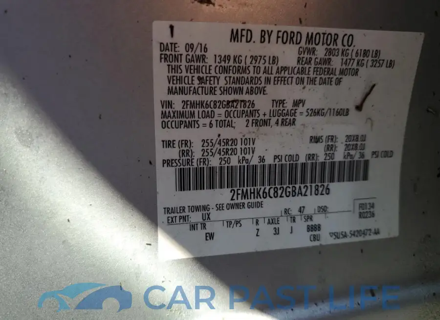 2FMHK6C82GBA21826# 14