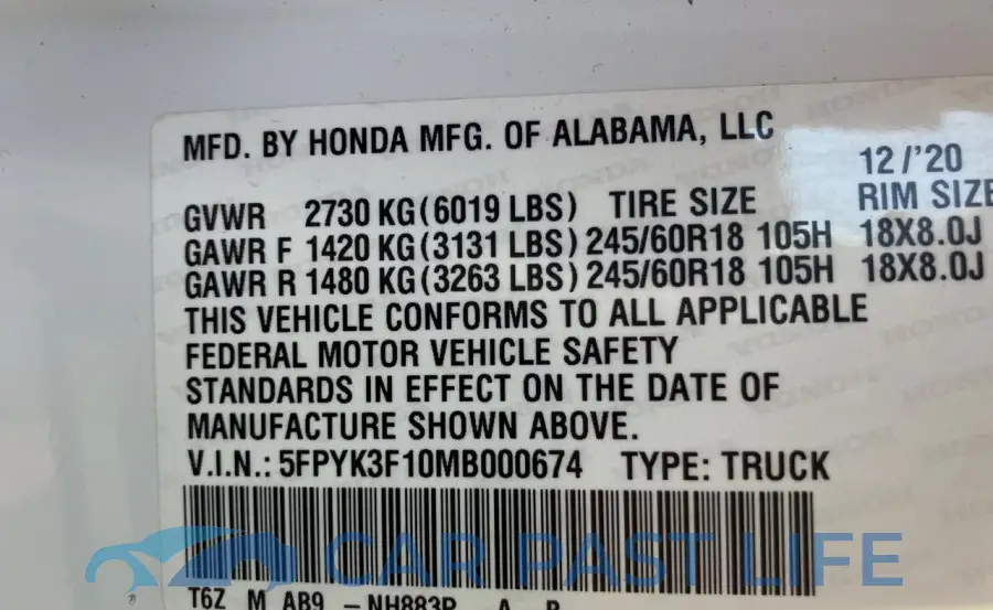 5FPYK3F10MB000674# 10