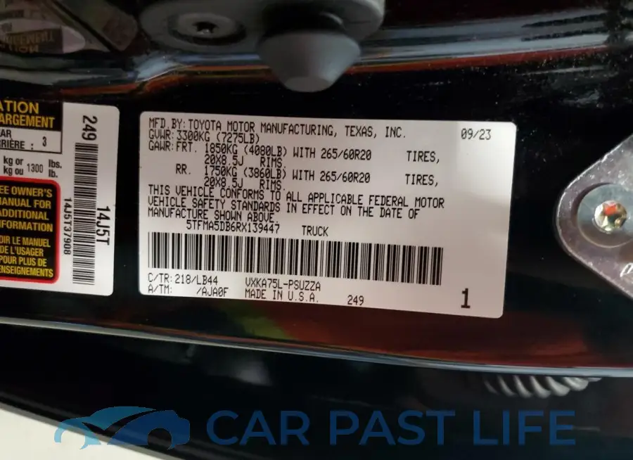 5TFMA5DB6RX139447# 13