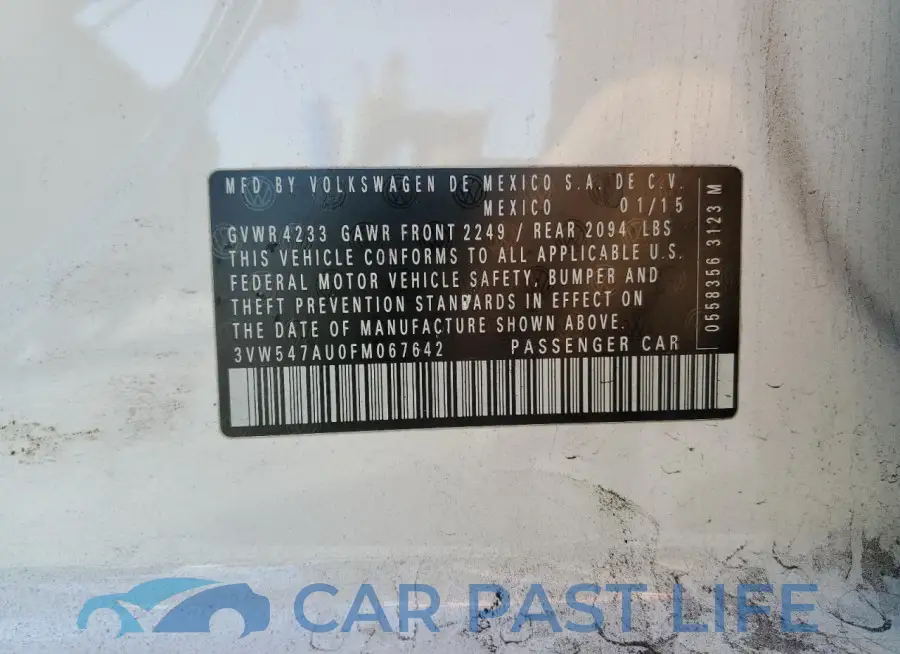 3VW547AU0FM067642# 12